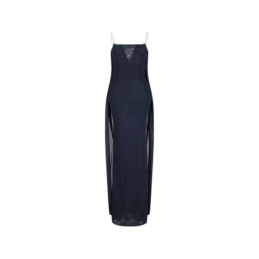 Jacquemus Blue La Robe Maille Plumetis - Female - Maxi Dresses - S - Dresses