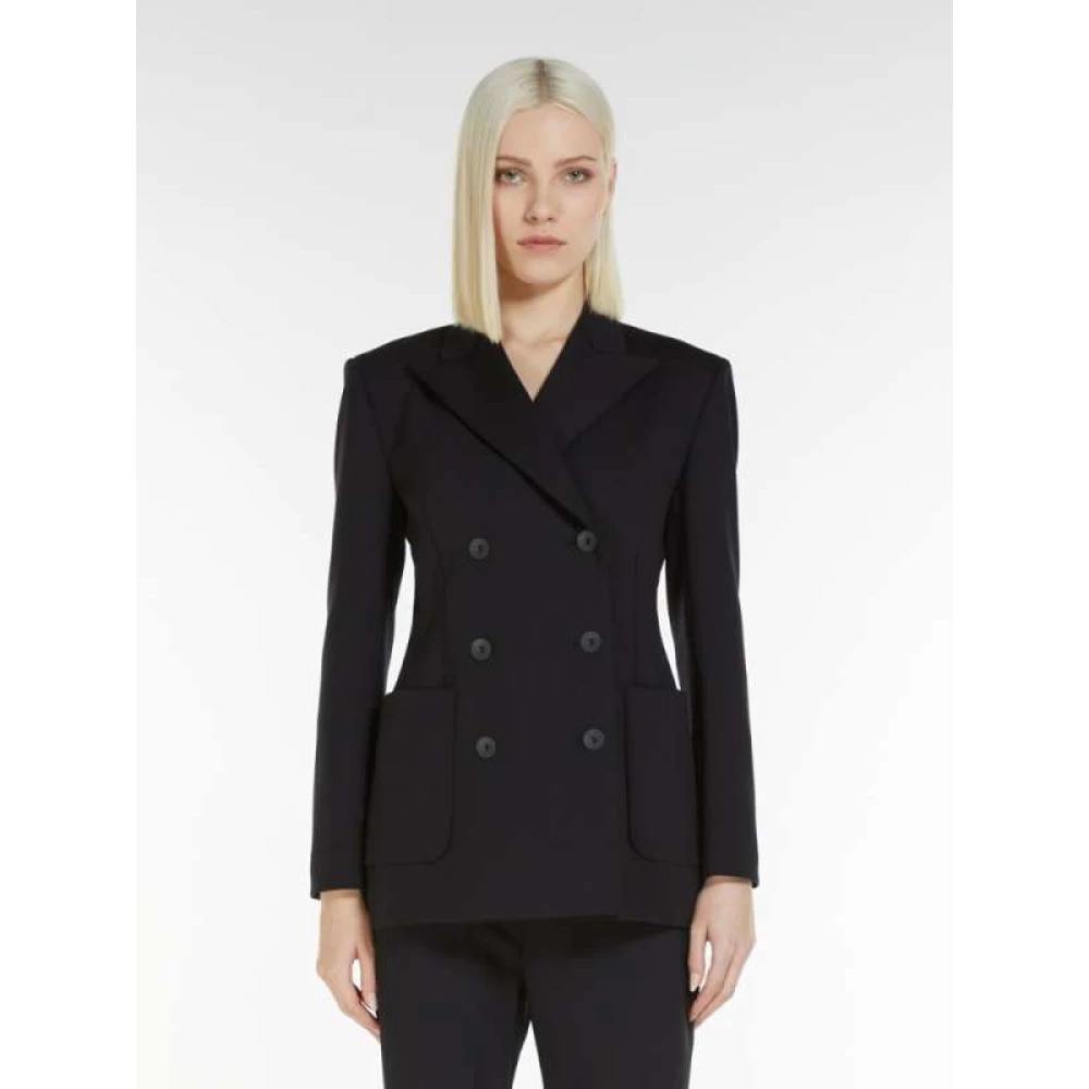 Max Mara Scuba Jersey Jas Black Dames