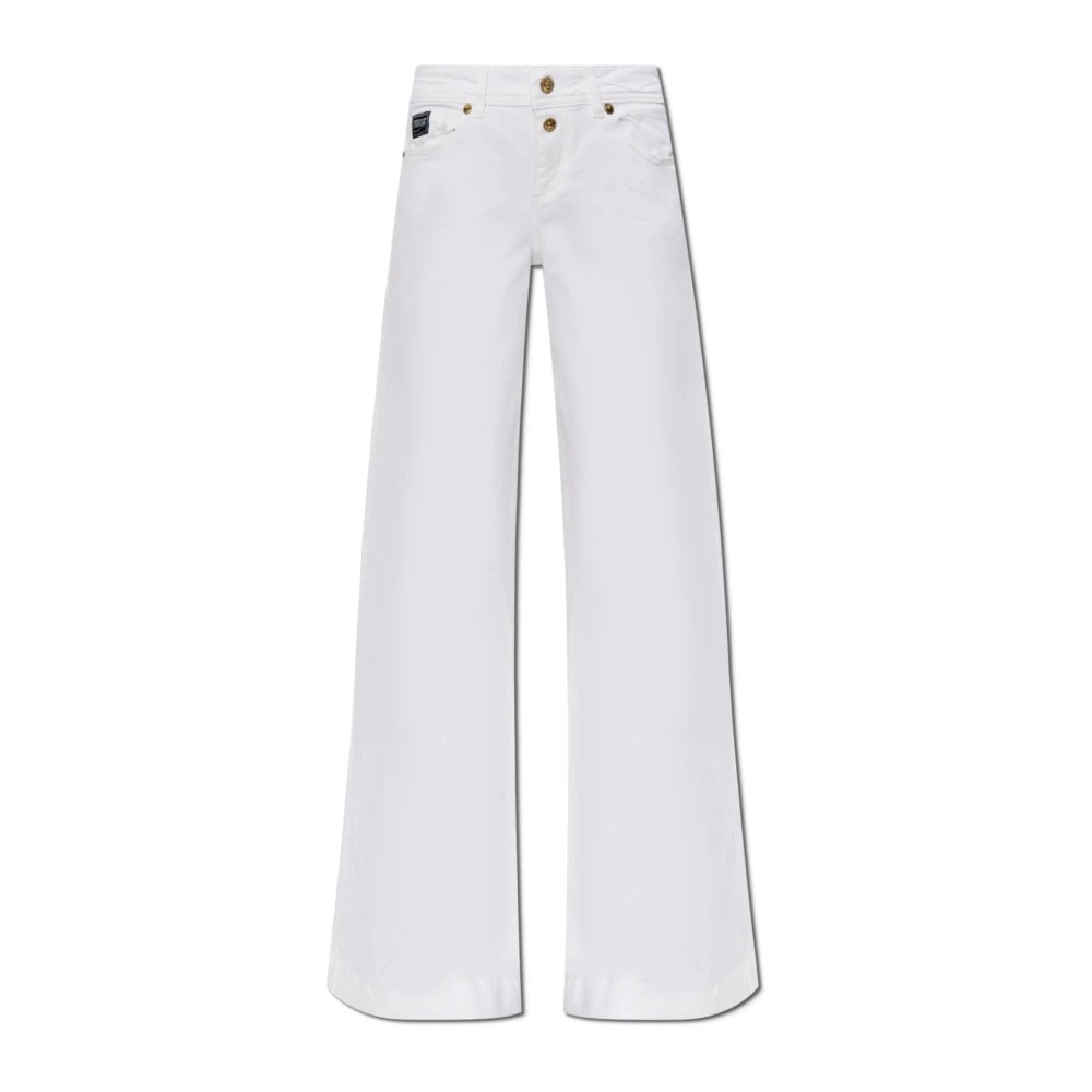 Versace Jeans Couture Jeans met uitlopende pijpen White Dames