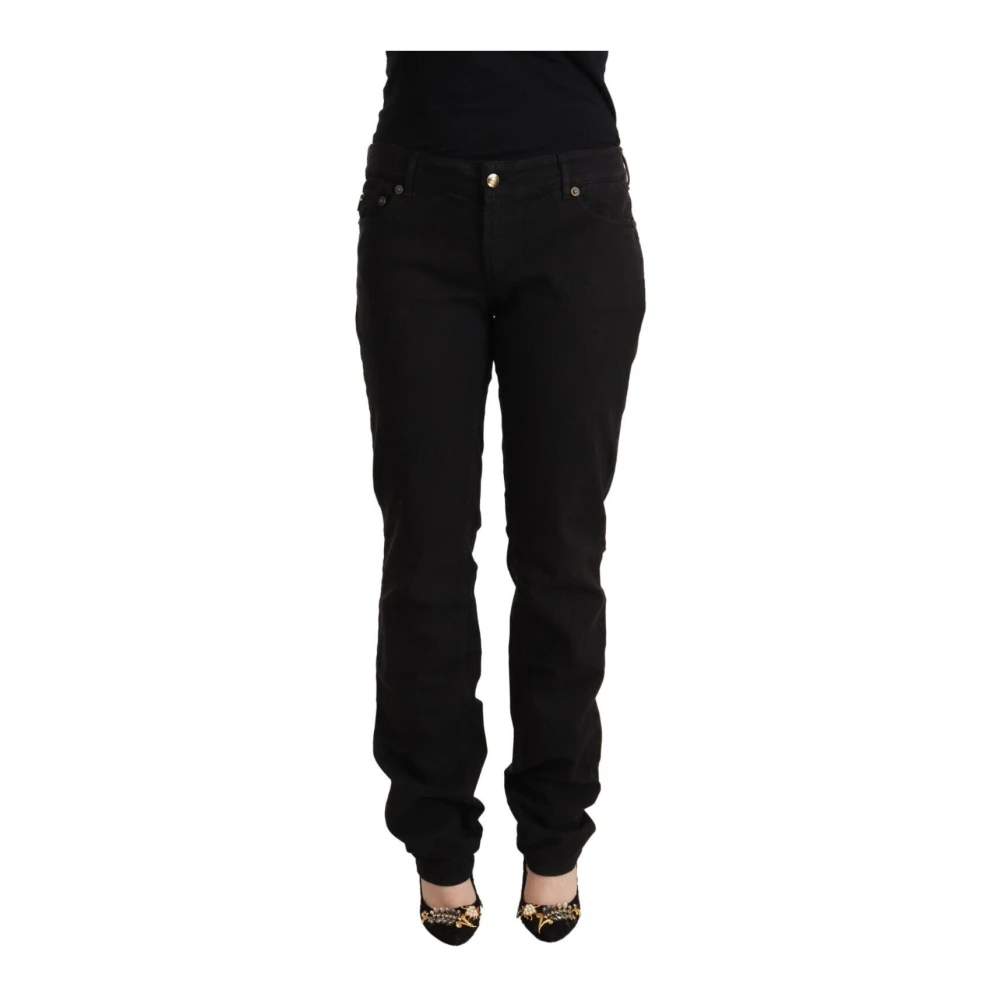 Just Cavalli Women's Black Slim Fit Jeans With Mid Waist