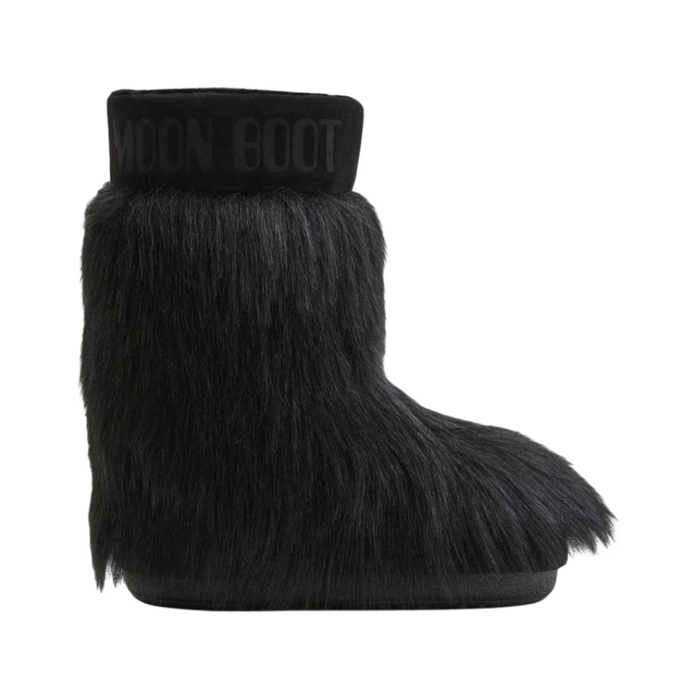 Moon Boot Faux Fur Yeti Mellanhöga Stövlar Black, Dam