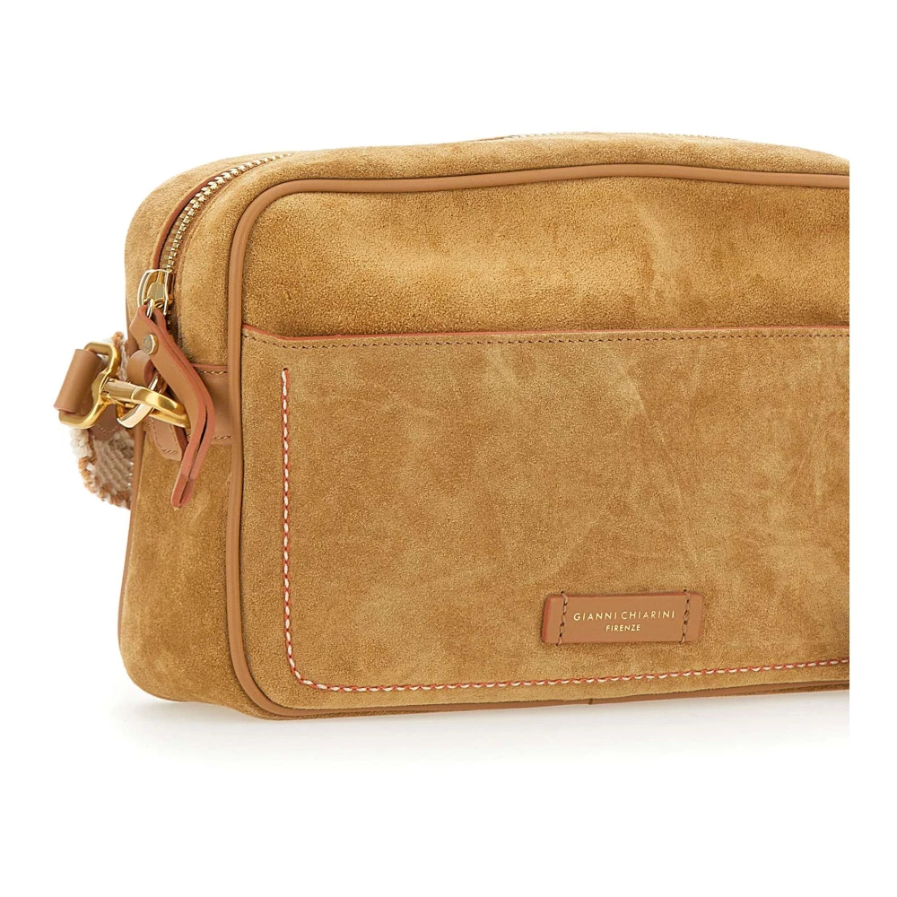 Gianni Chiarini Camel Suede Nina Clutch Brown Dames