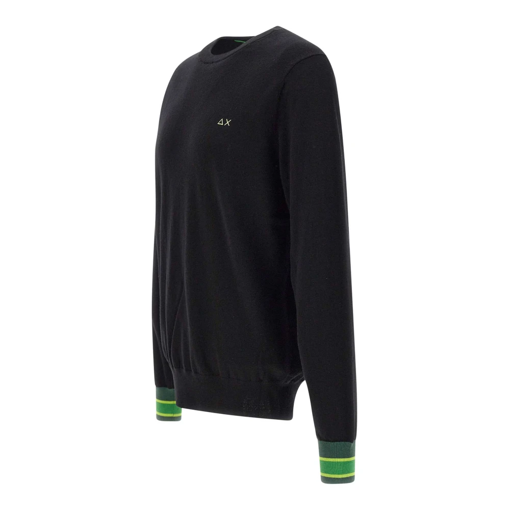 Sun68 Heren Katoen Wol Trui Zwart Black Heren