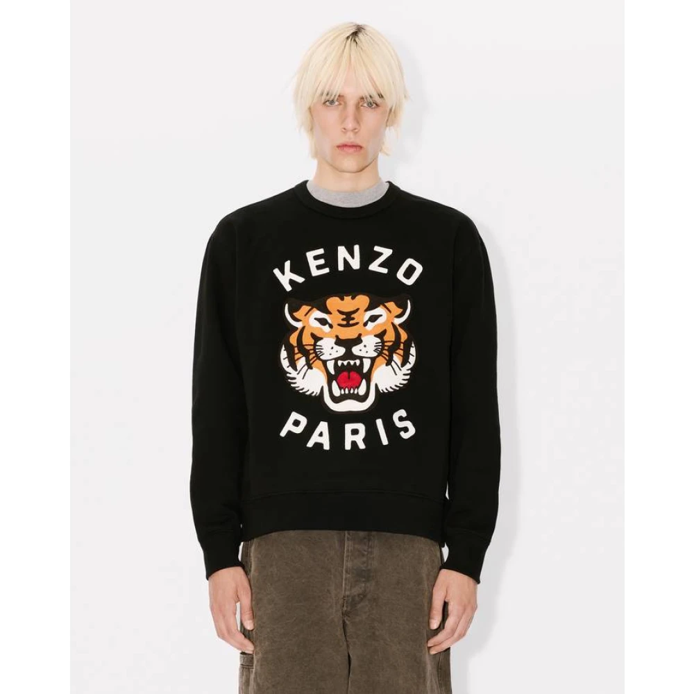Kenzo Lucky Tiger Geborduurde Trui Black Heren