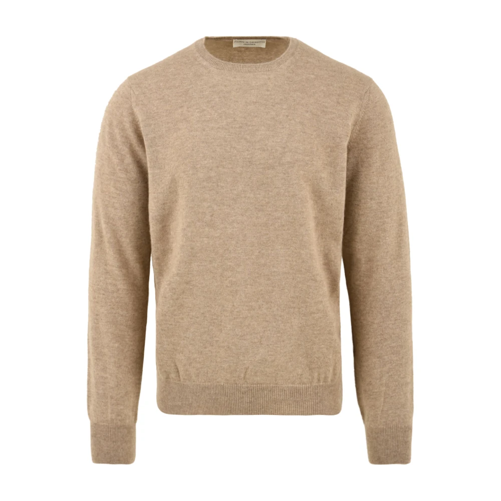 Filippo De Laurentiis Beige Cashmere Knitwear, Male, 2XL, Crewneck Jumper