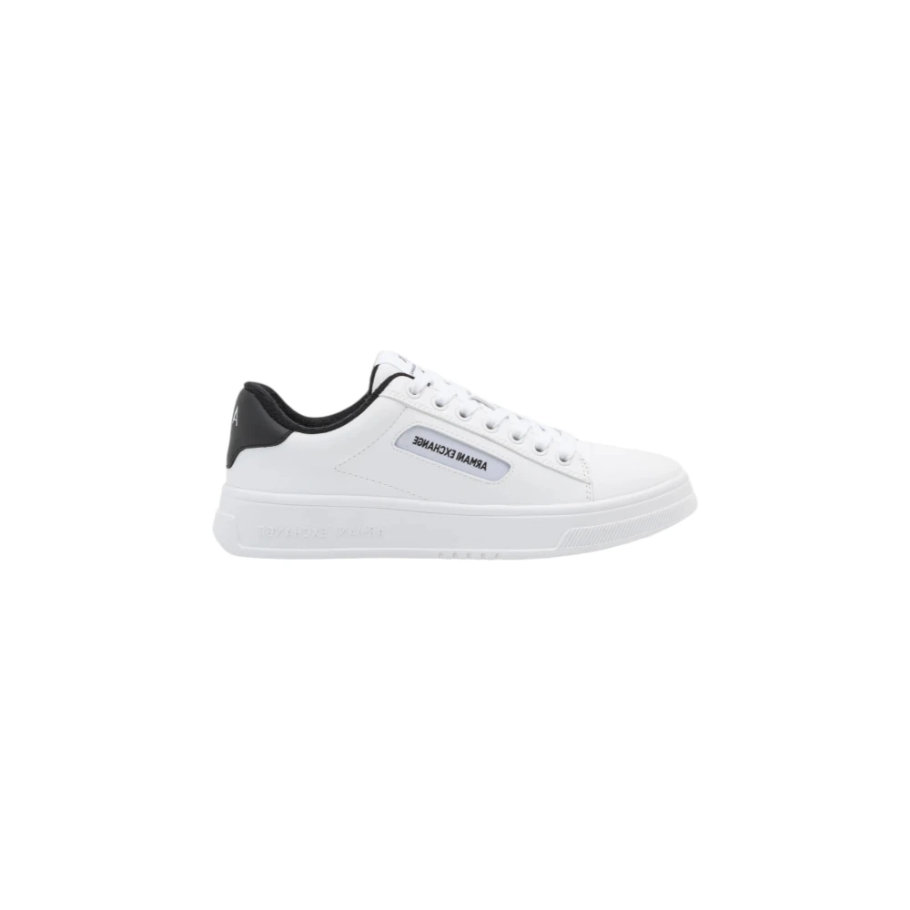Armani Exchange Men's White Sneakers, 5 Uk, Ecopelle Trainers With Logo Detail