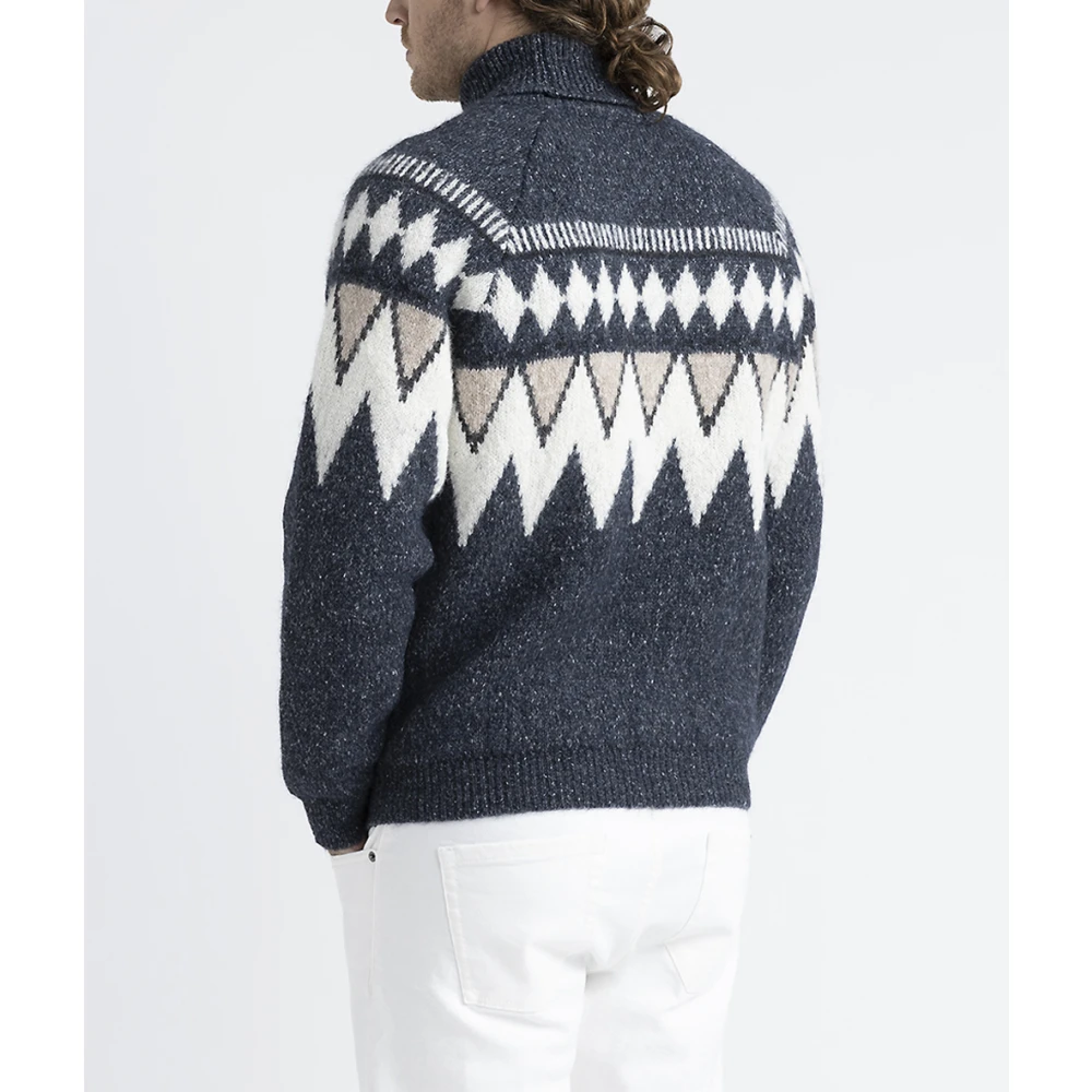 PESERICO Trui in alpaca katoen en wol garen Blue Heren