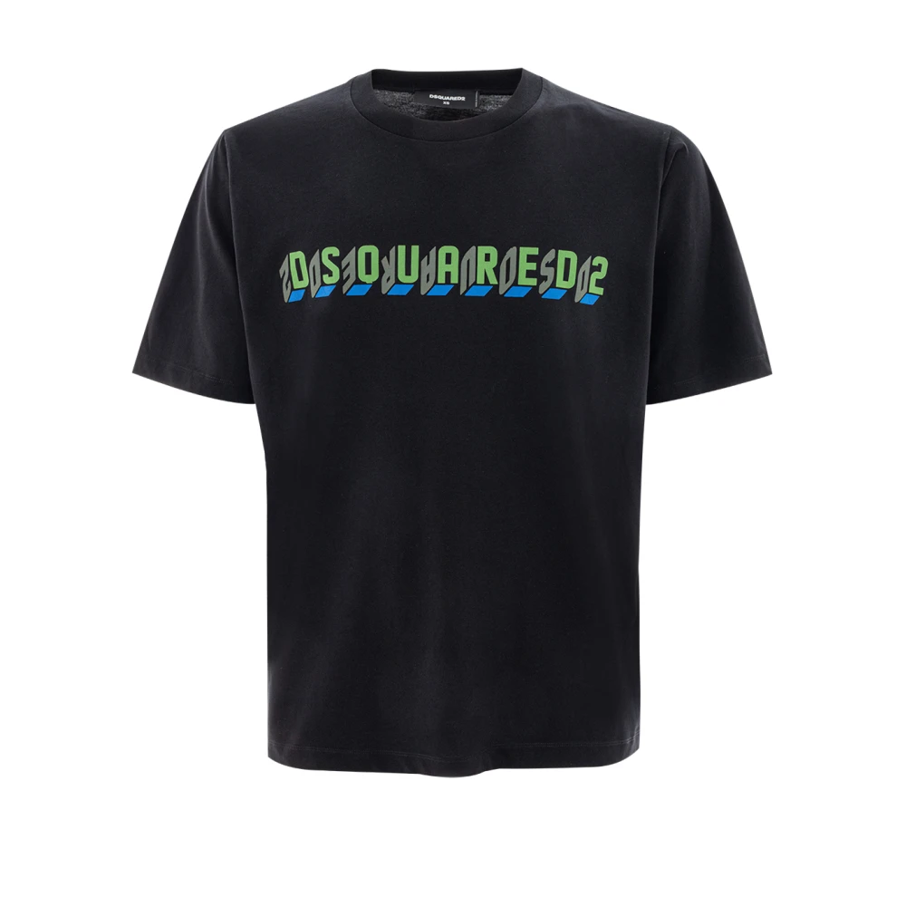 Dsquared2 Logo Print T-Shirt - Male - T-Shirts - Black - Xs - Tops