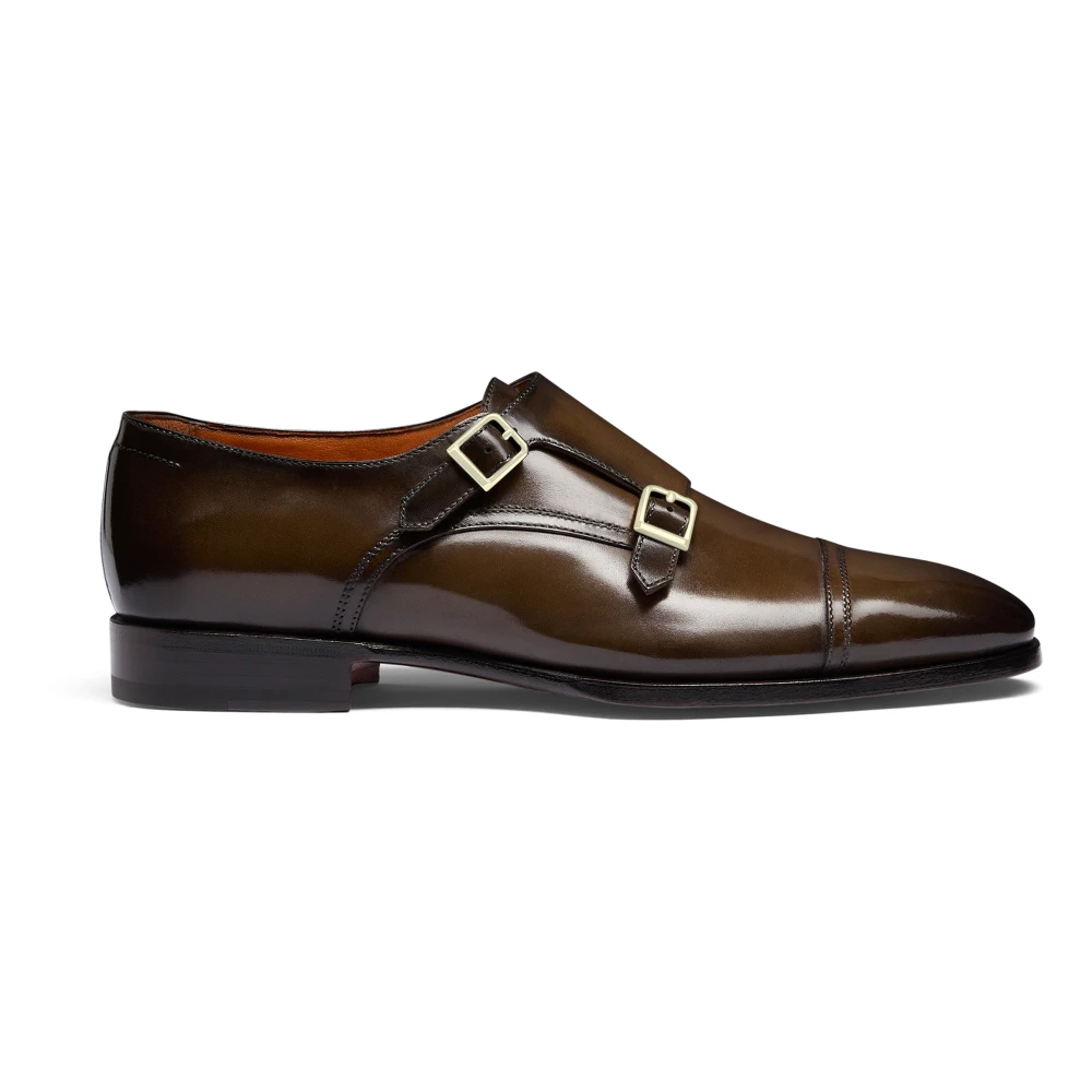 Santoni Men's Brown Double Monk Strap Shoe
