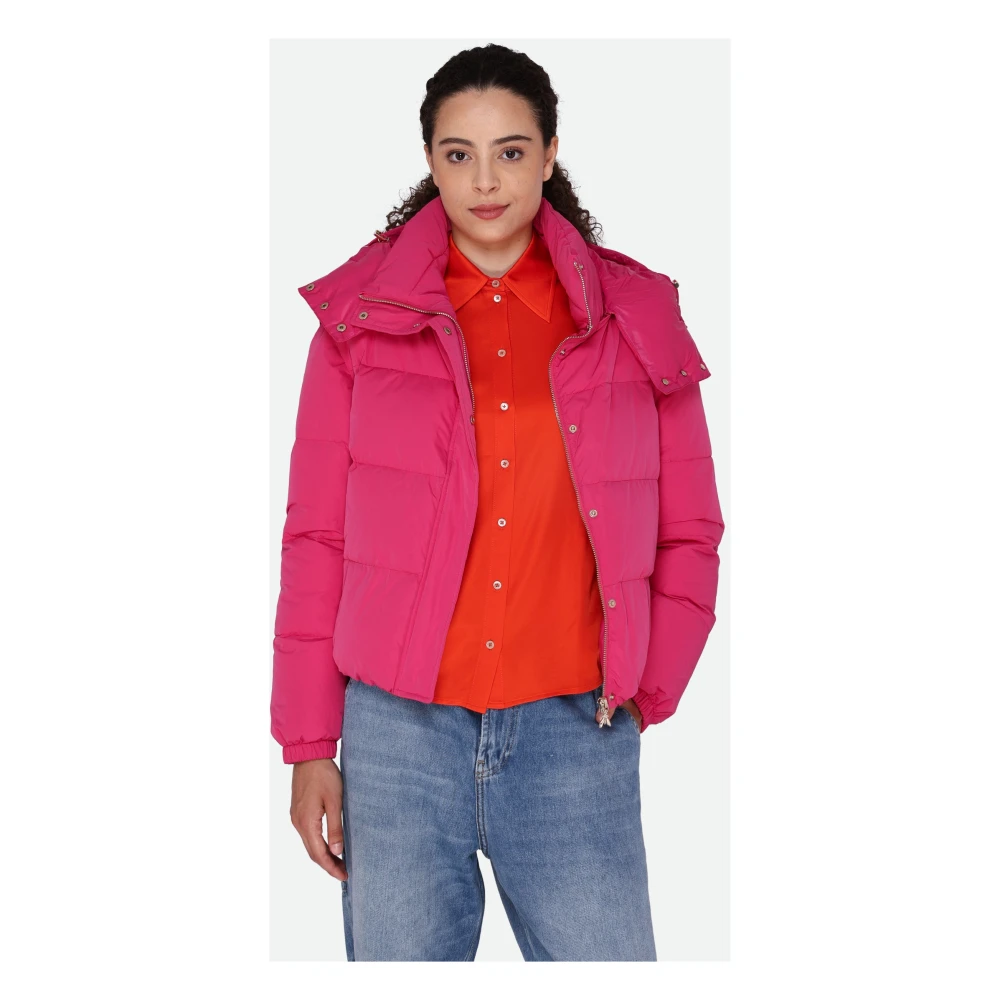 PATRIZIA PEPE Fuchsia Puffer Bomber Jas Purple Dames