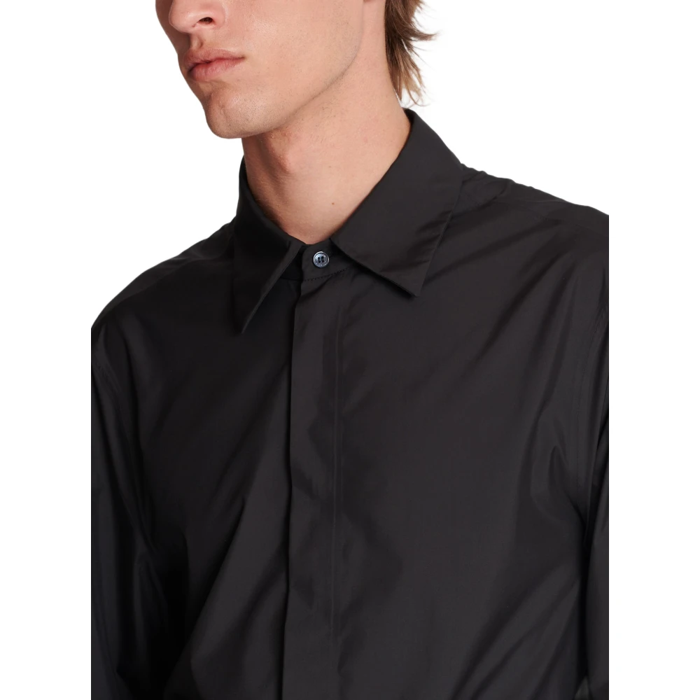 Balmain Nylon Overhemd Black Heren