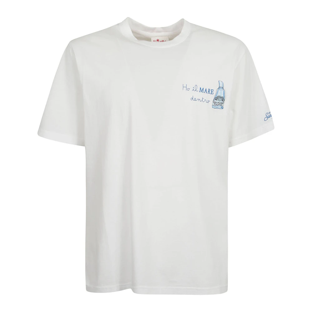 MC2 Saint Barth Witte Katoenen Korte Mouw Logo T-Shirt White Heren