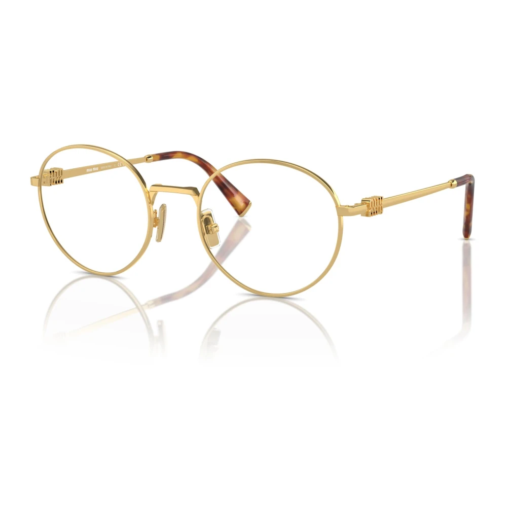 Miu Gouden Brillenmontuur in VMU 52Xv Yellow Unisex