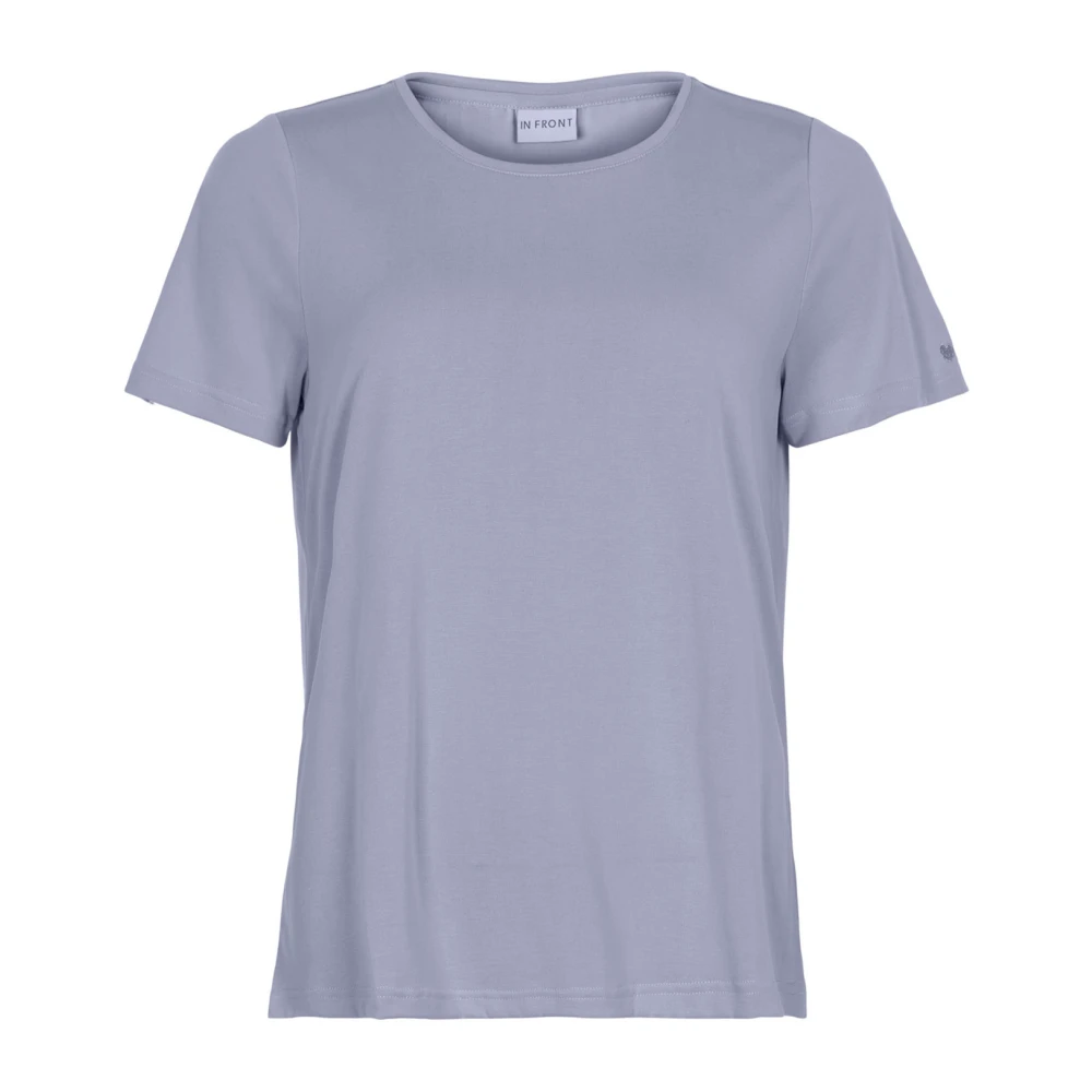 IN Front Hart Detail Dusty Blue T-Shirt Blue Dames