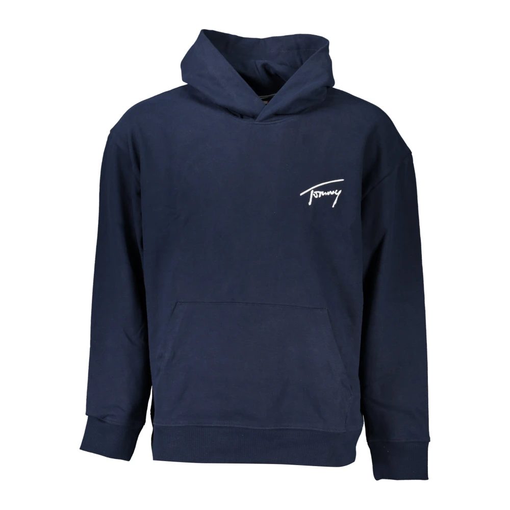 Tommy Hilfiger Men's Blue Hoodies,, Hooded Sweatshirt With Embroidery Extra Large