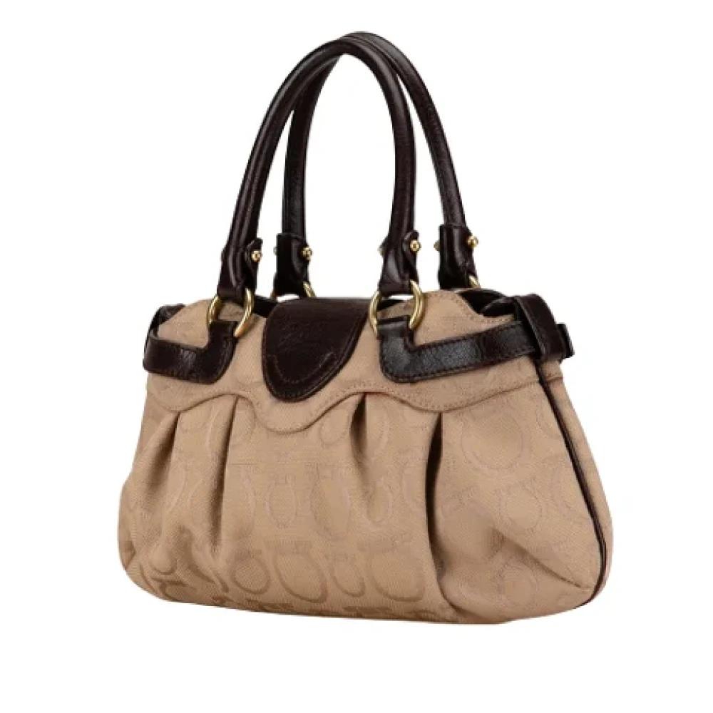 Salvatore Ferragamo Pre-owned Canvas handbags Beige Dames