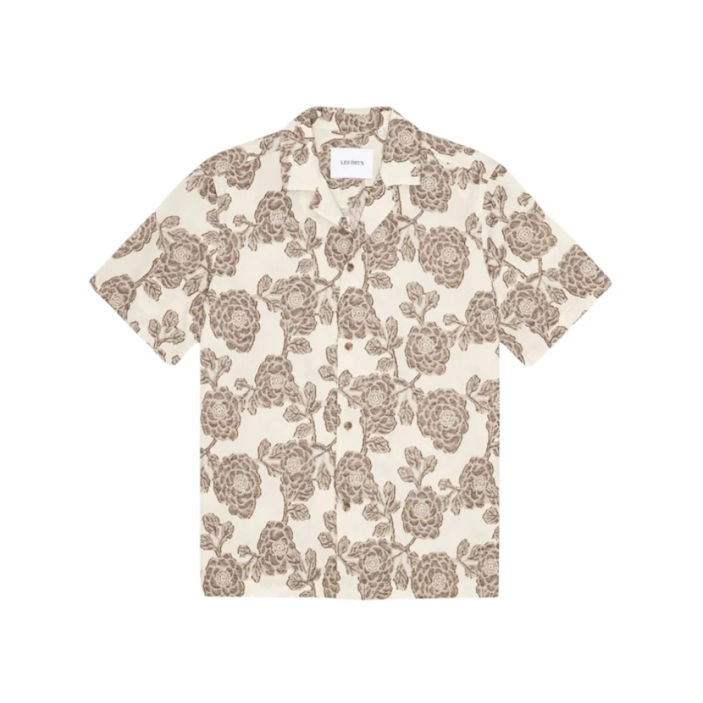 Les Deux Lesley Flower Jacquard Ss Shirt - Male - Short Sleeve Shirts - Multicolor - S - Shirts