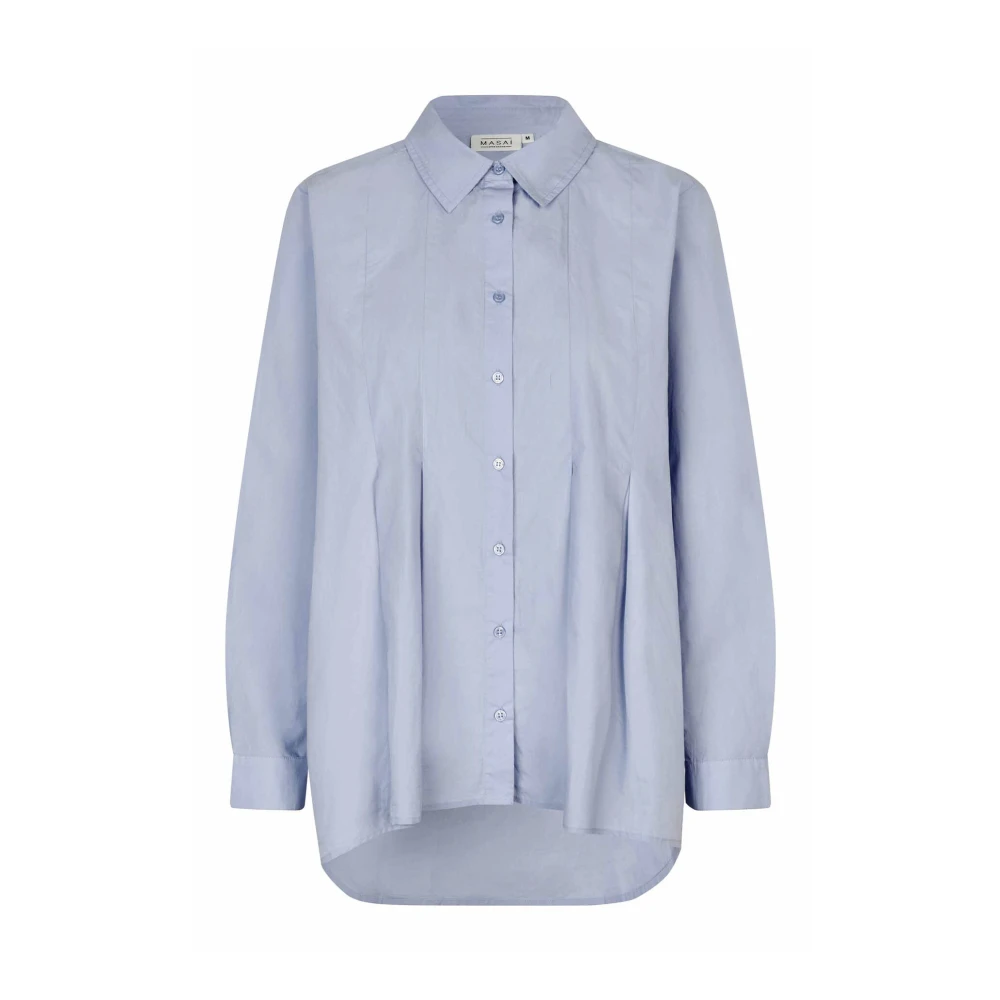 Masai Blauwe Mist Loose Fit Overhemd Blue Dames