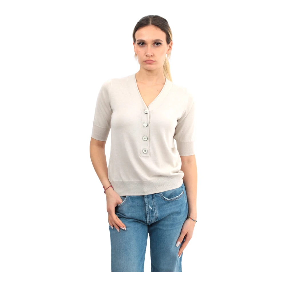 MaxMara Leisure Gebreid shirt van zijdemix model 'PEPSI'