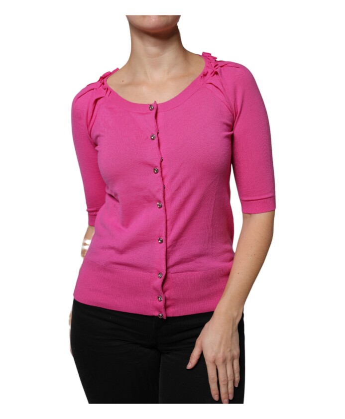 roze-gebreide-vest-knoop-up-trui