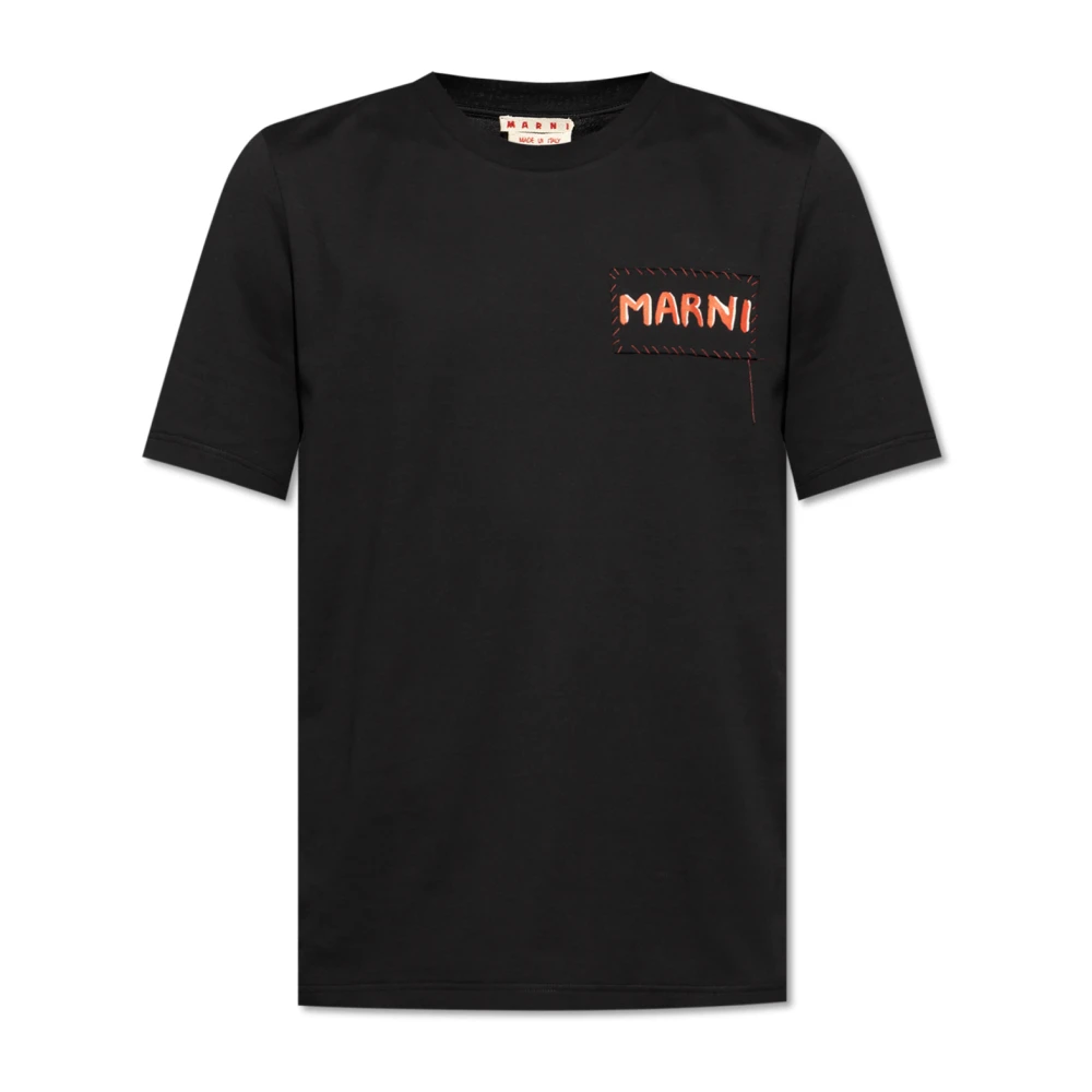 Marni Men's Black T-Shirts, S, T-Shirt With Logo