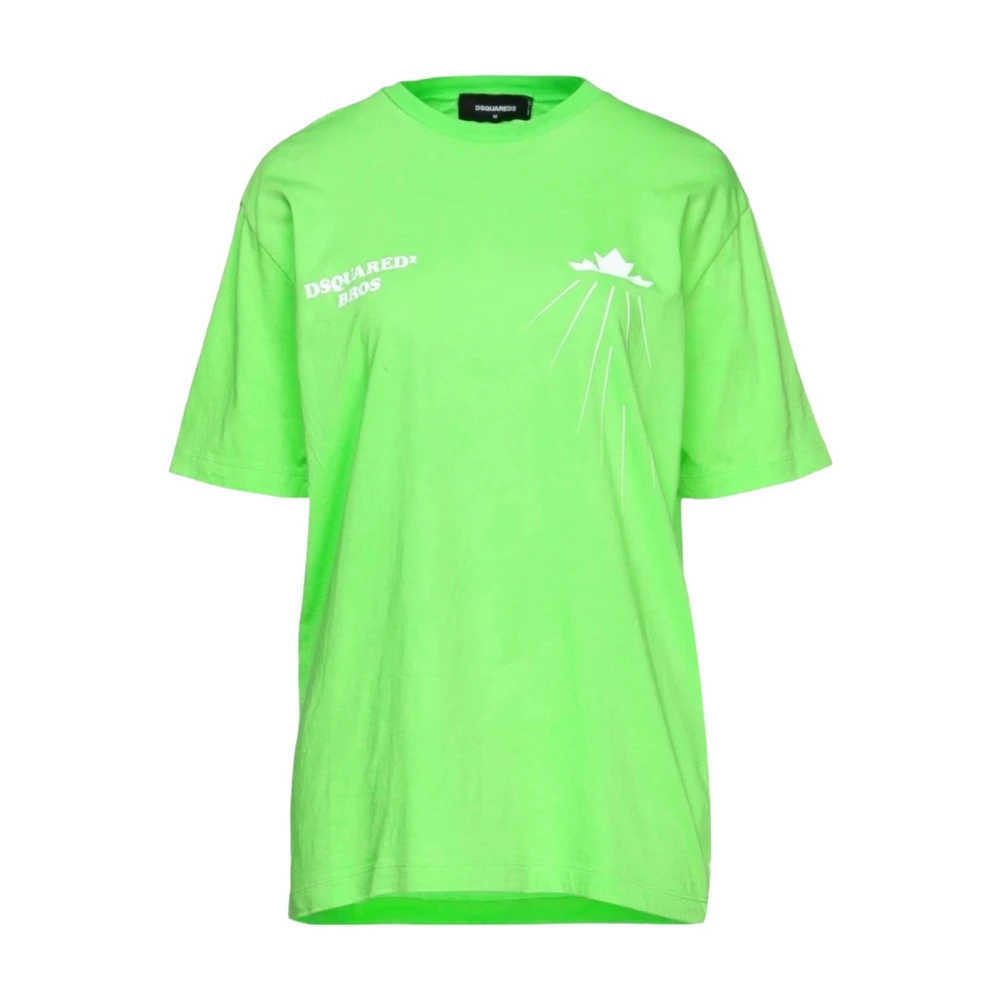 Dsquared2 Groen Logo T-shirt Ss22 Green Heren