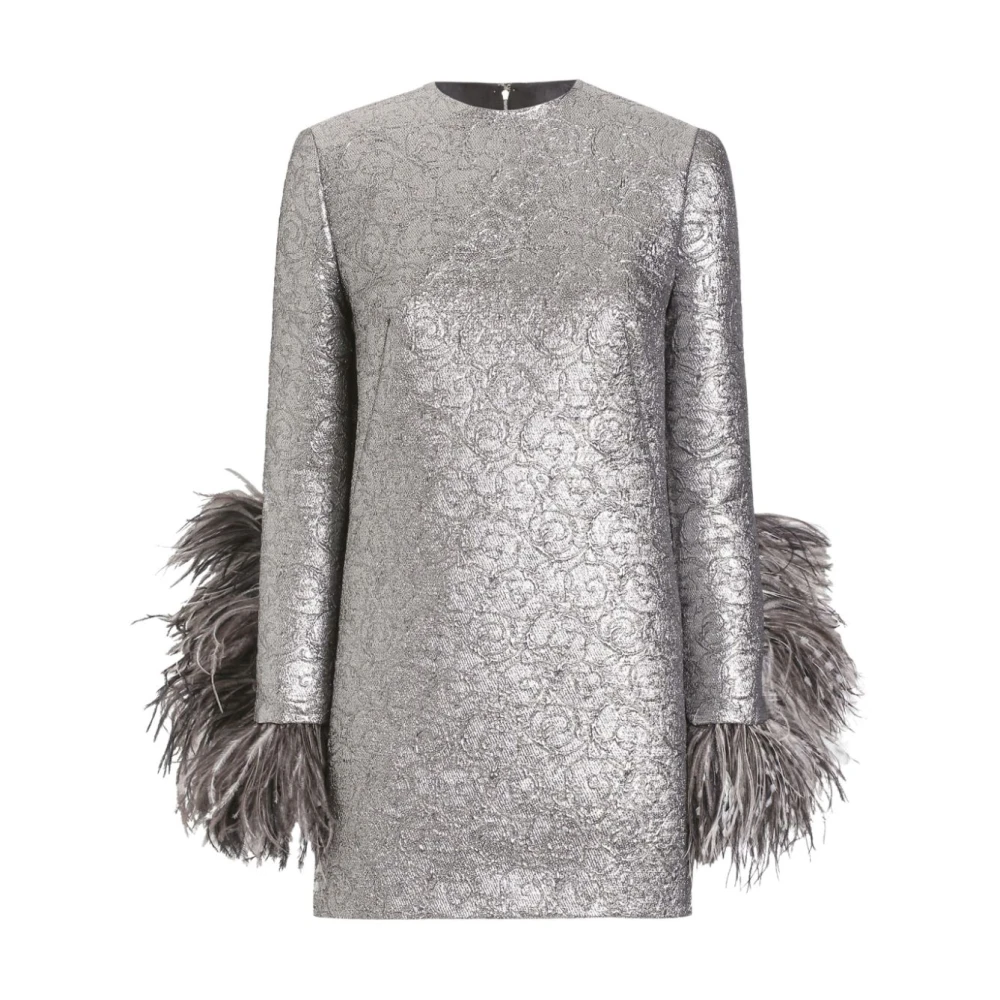 Dolce & Gabbana Korte Zilveren Mini Jurk Gray Dames