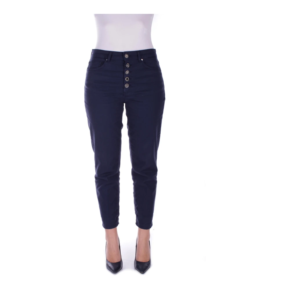 Dondup Cropped Trousers Blue Dames