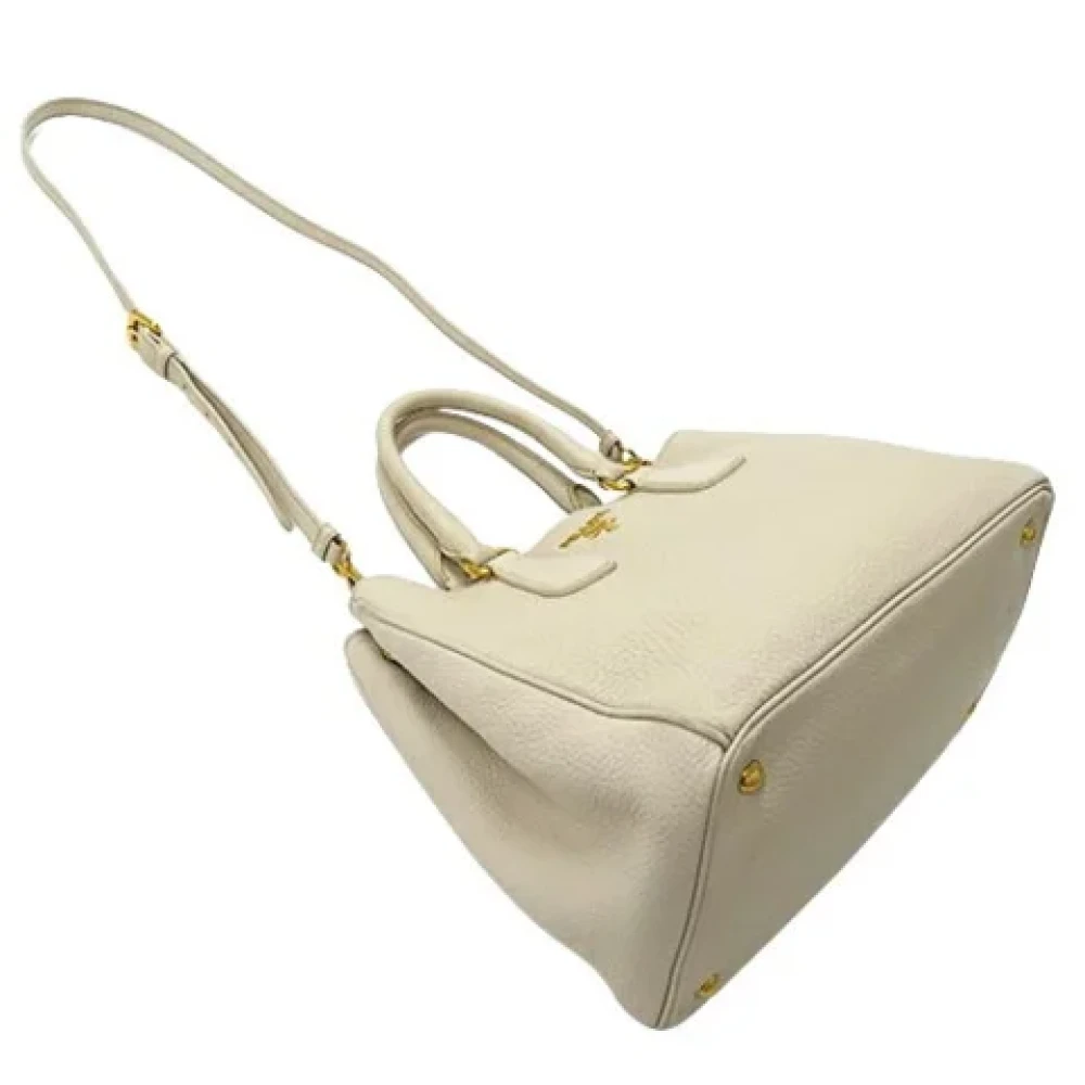 Prada Vintage Pre-owned Leather prada-bags Beige Dames