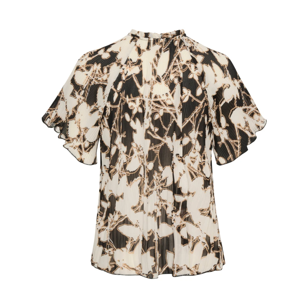 InWear Zwart Silhouet Bloemen Top Multicolor Dames