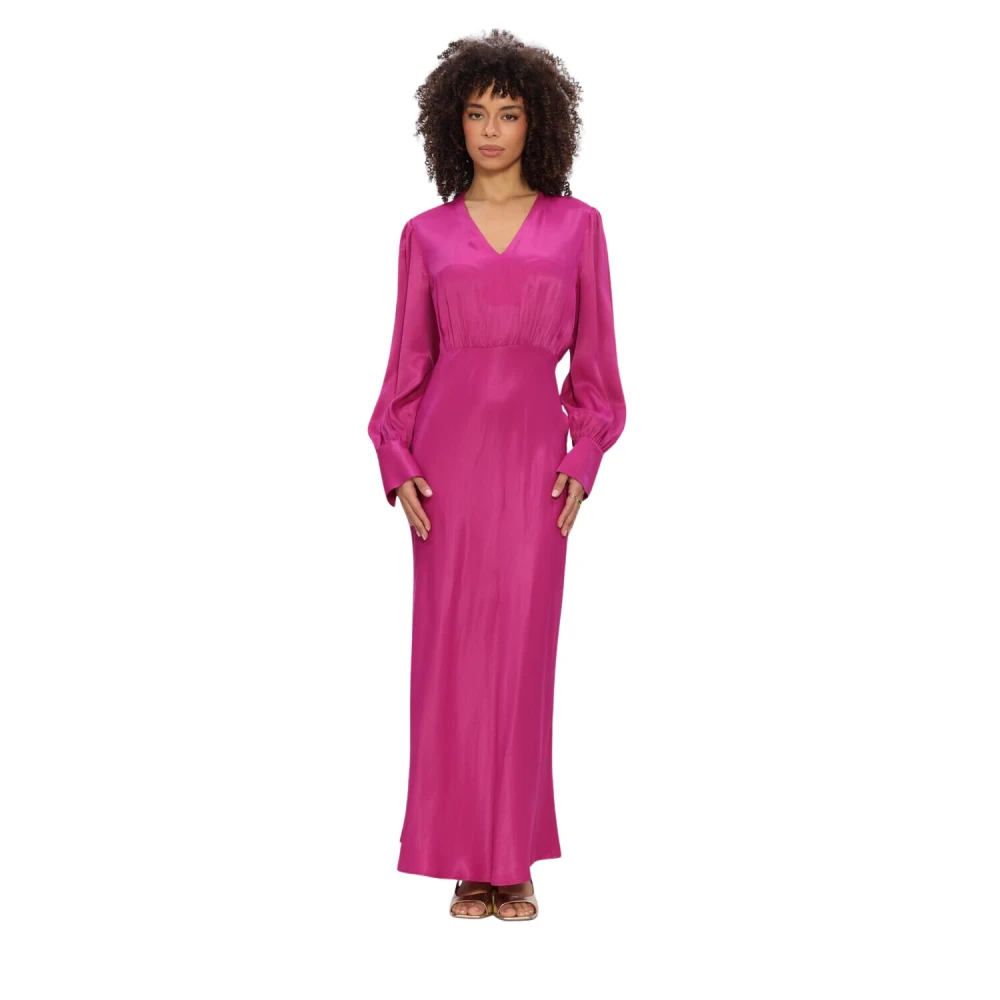 Twinset Vrouw Roze Kleedjes Dames, 2XS, Satijn, Lange Satijnen Jurk