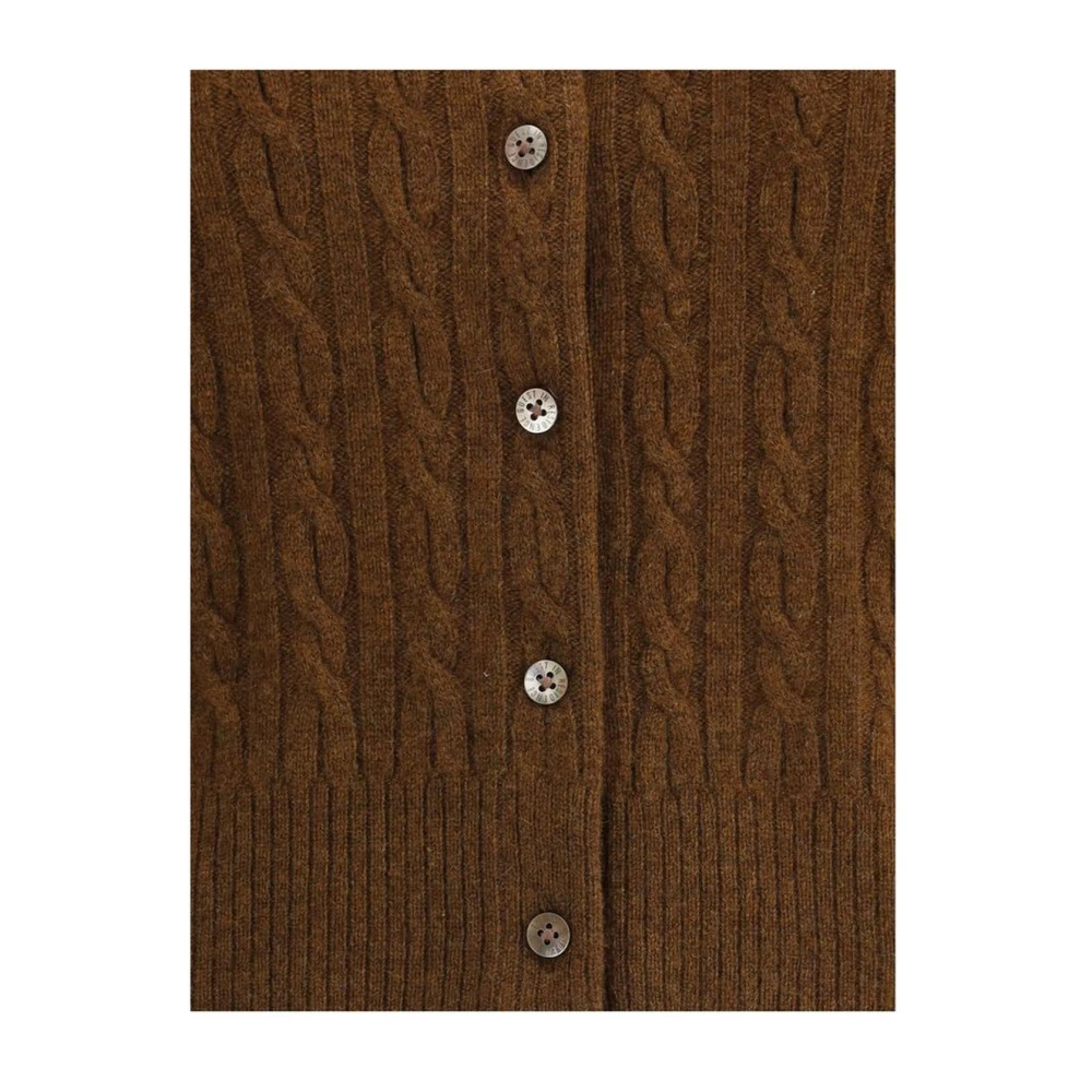 Guest In Residence Cashmere Kabelgebreide Vest met Knoopsluiting Brown Dames