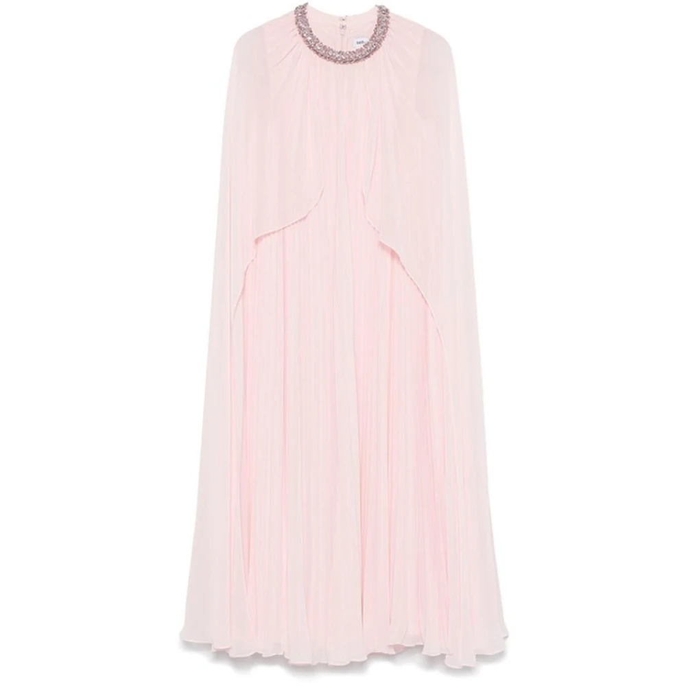 Self Portrait Roze Kristalapplicatie Geplooide Midi Jurk Pink Dames