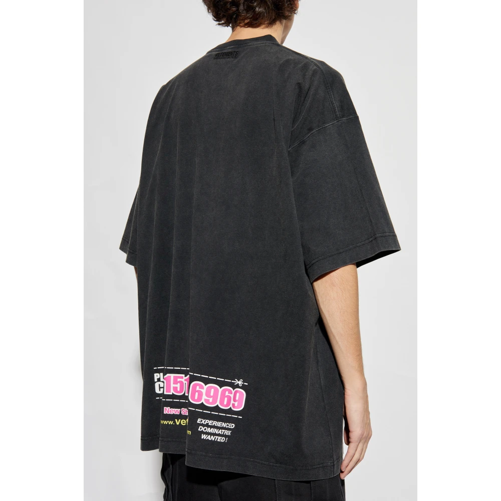 Vetements Bedrukt T-shirt Black Heren