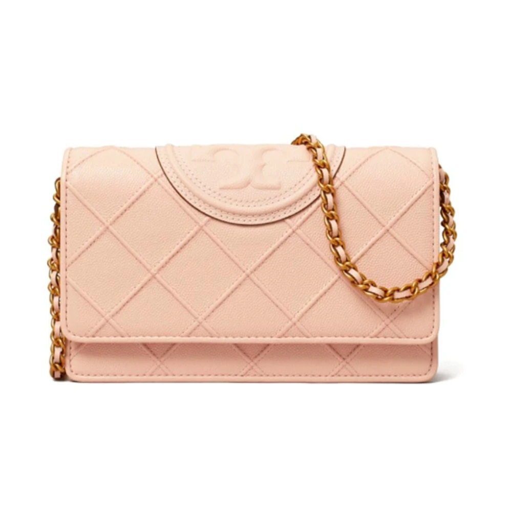 TORY BURCH Roze Leren Diamantpatroon Schoudertas Pink Dames