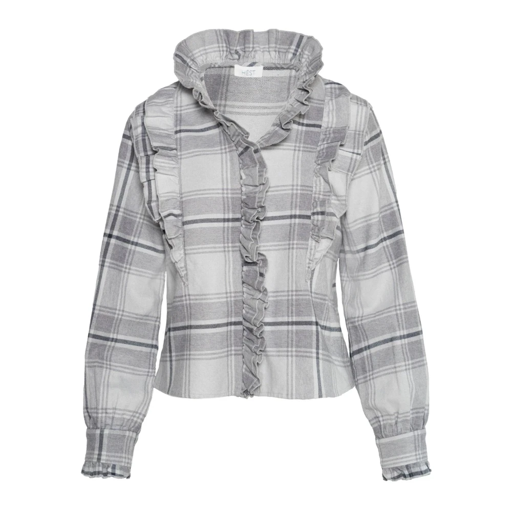 Hést Donna Grigio - Camicia A Quadri Grigia - Blouses & Shirts - Xl