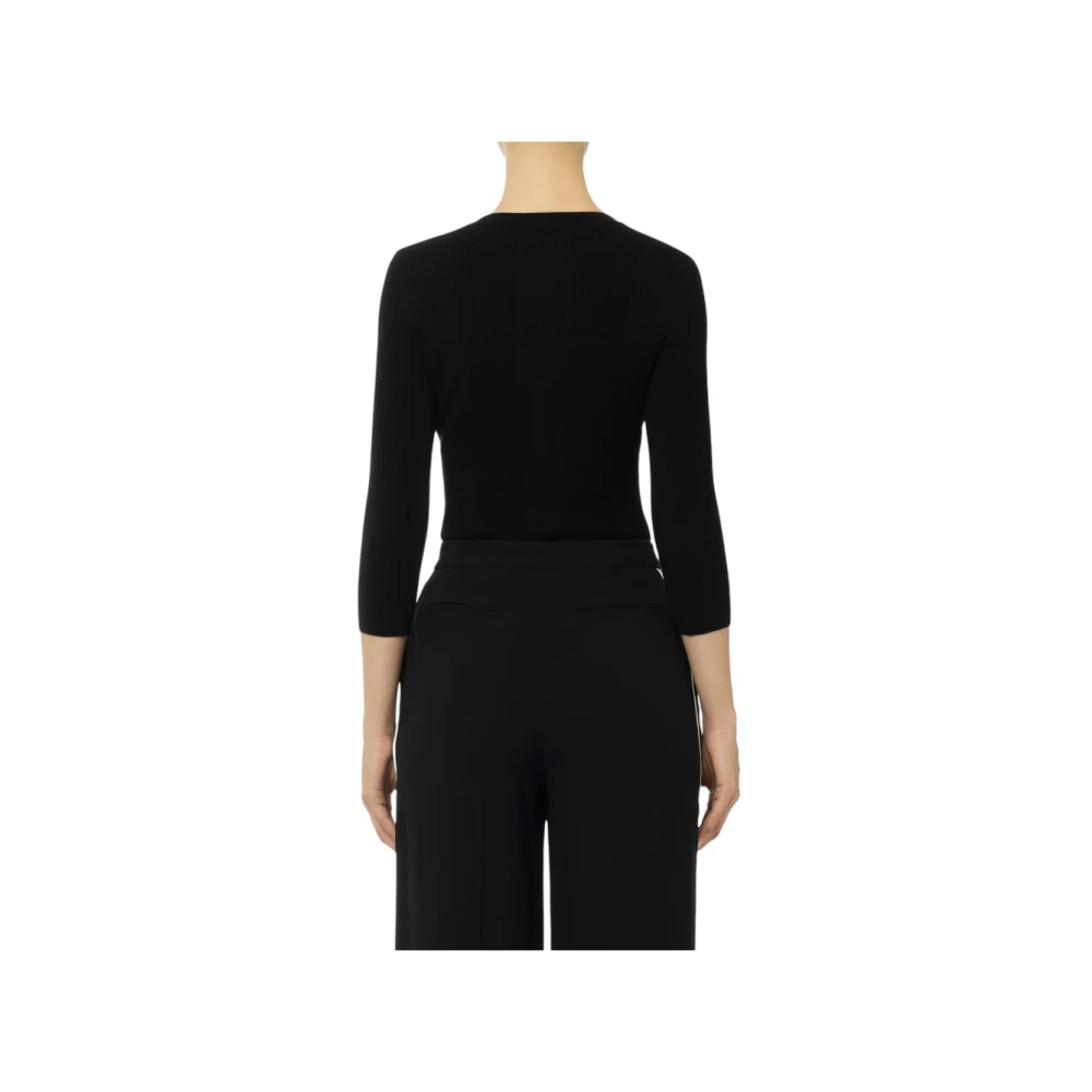 Elisabetta Franchi Stijlvolle Gebreide Top Black Dames