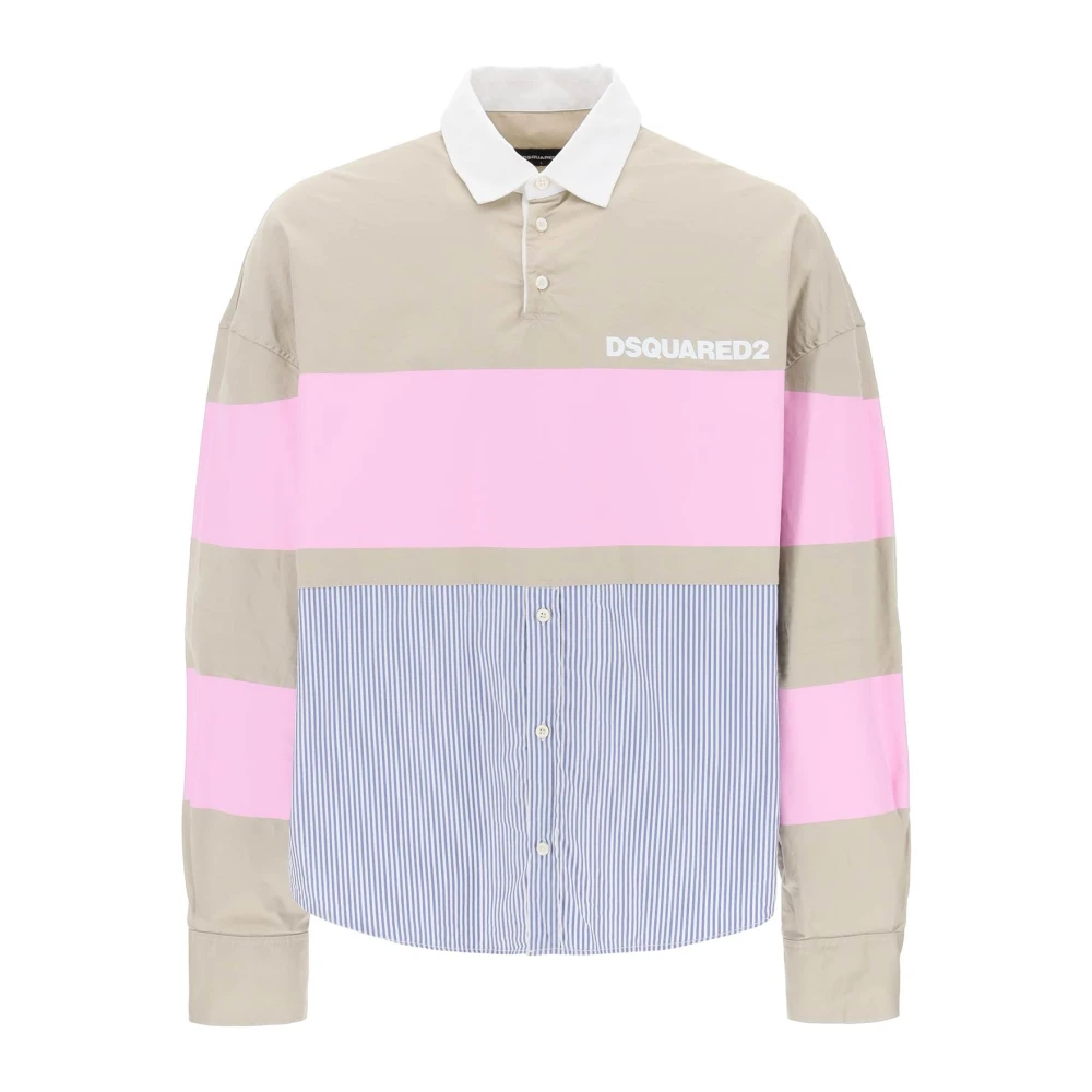 Dsquared2 Oversized Hybrid Rugby Shirt Multicolor Heren