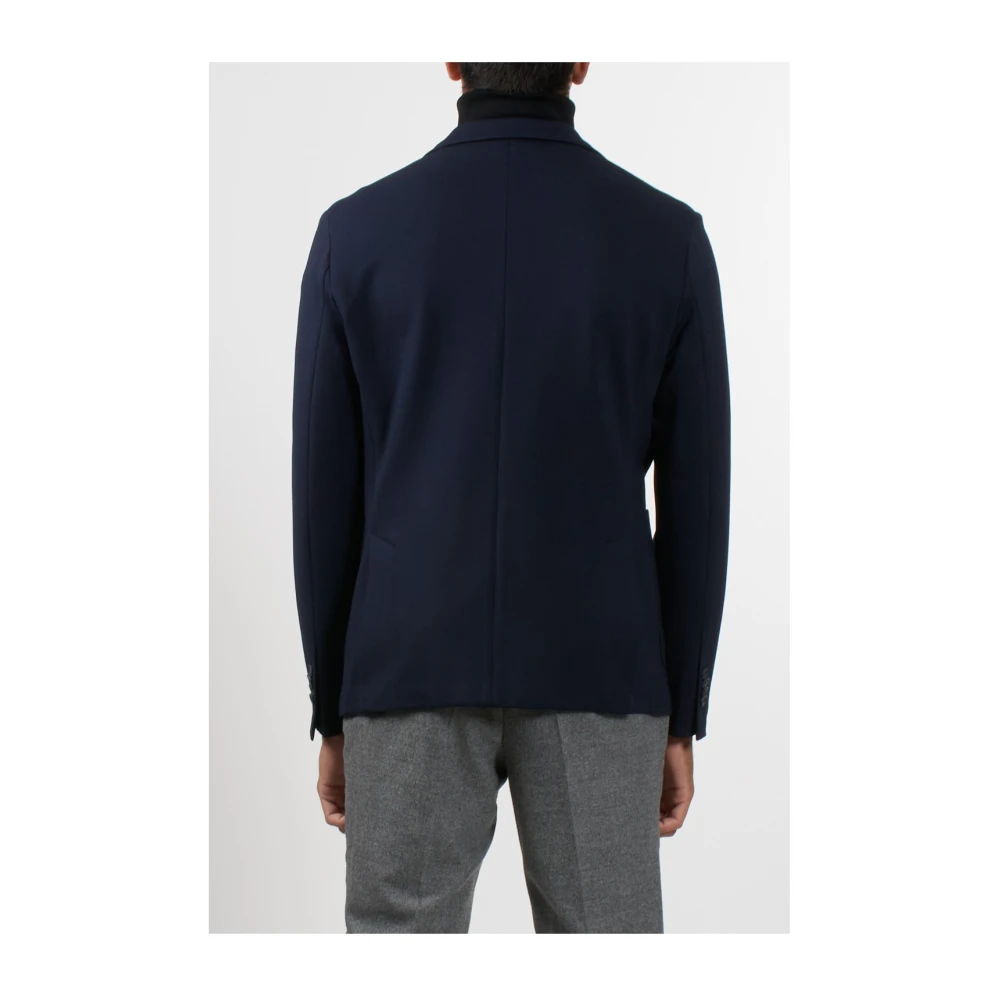 Manuel Ritz Blauwe Cloud Jas Klassiek Reversdetail Blue Heren