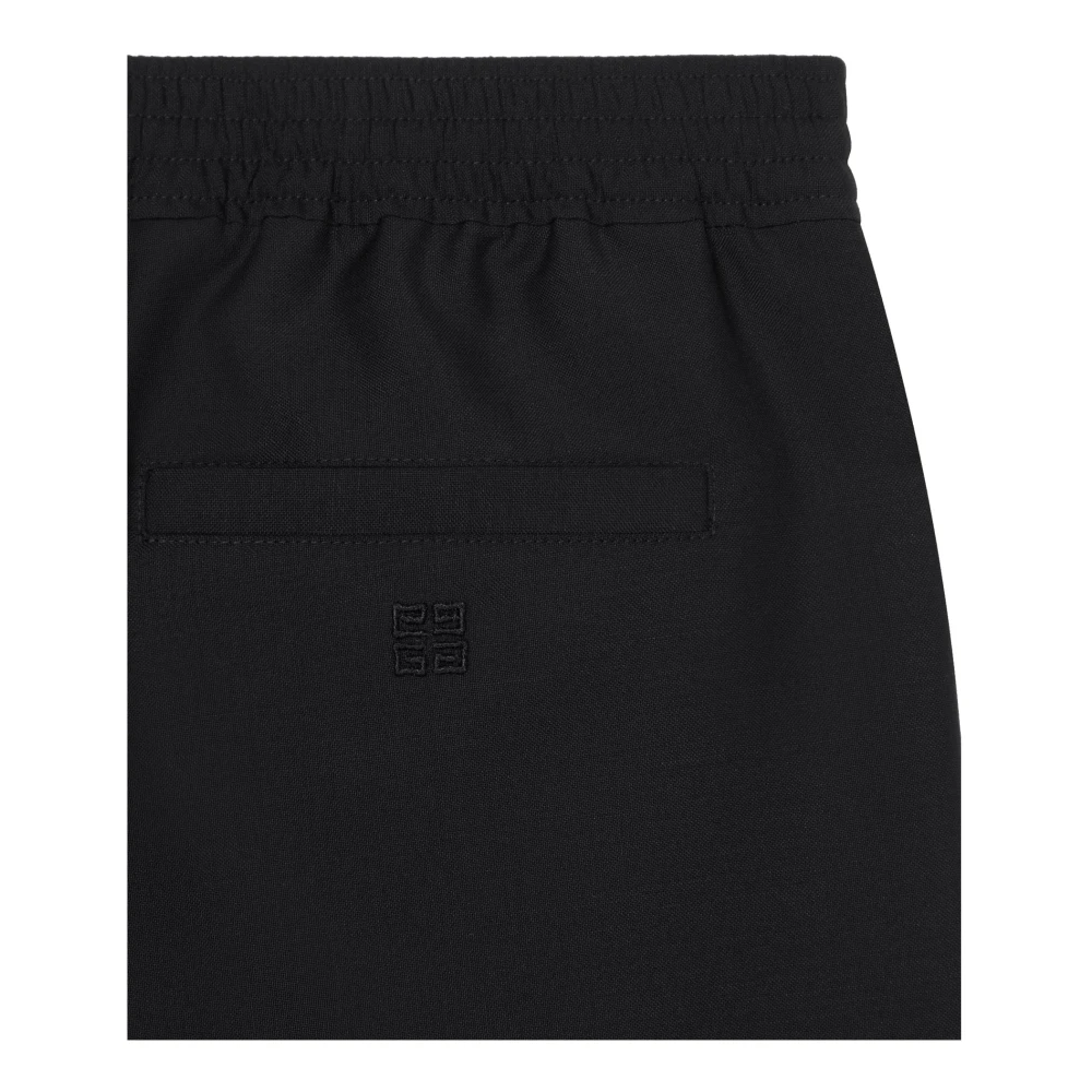 Givenchy Wollen Sweatpants Monochroom Patroon Elastische Taille Black Heren