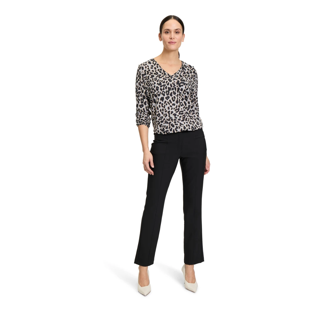 Betty Barclay Casual shirt met dierenprint en V-hals Gray Dames