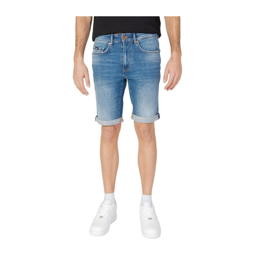 GAS Stretch katoenen Bermuda shorts collectie Blue Heren