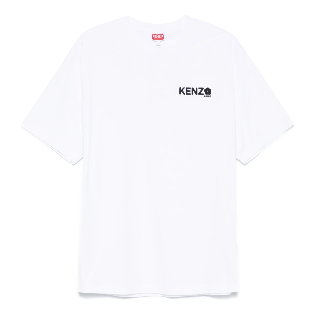 Kenzo Bloemen klassiek T-shirt in wit White Heren