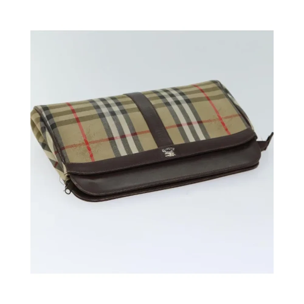 Burberry Vintage Pre-owned Cotton clutches Beige Dames