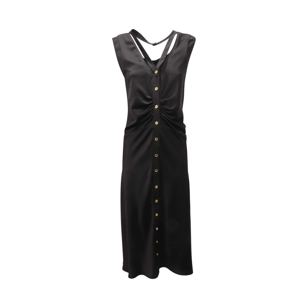 Pinko Women's Black Midi Dresses, M, Satin Dress Acheloo