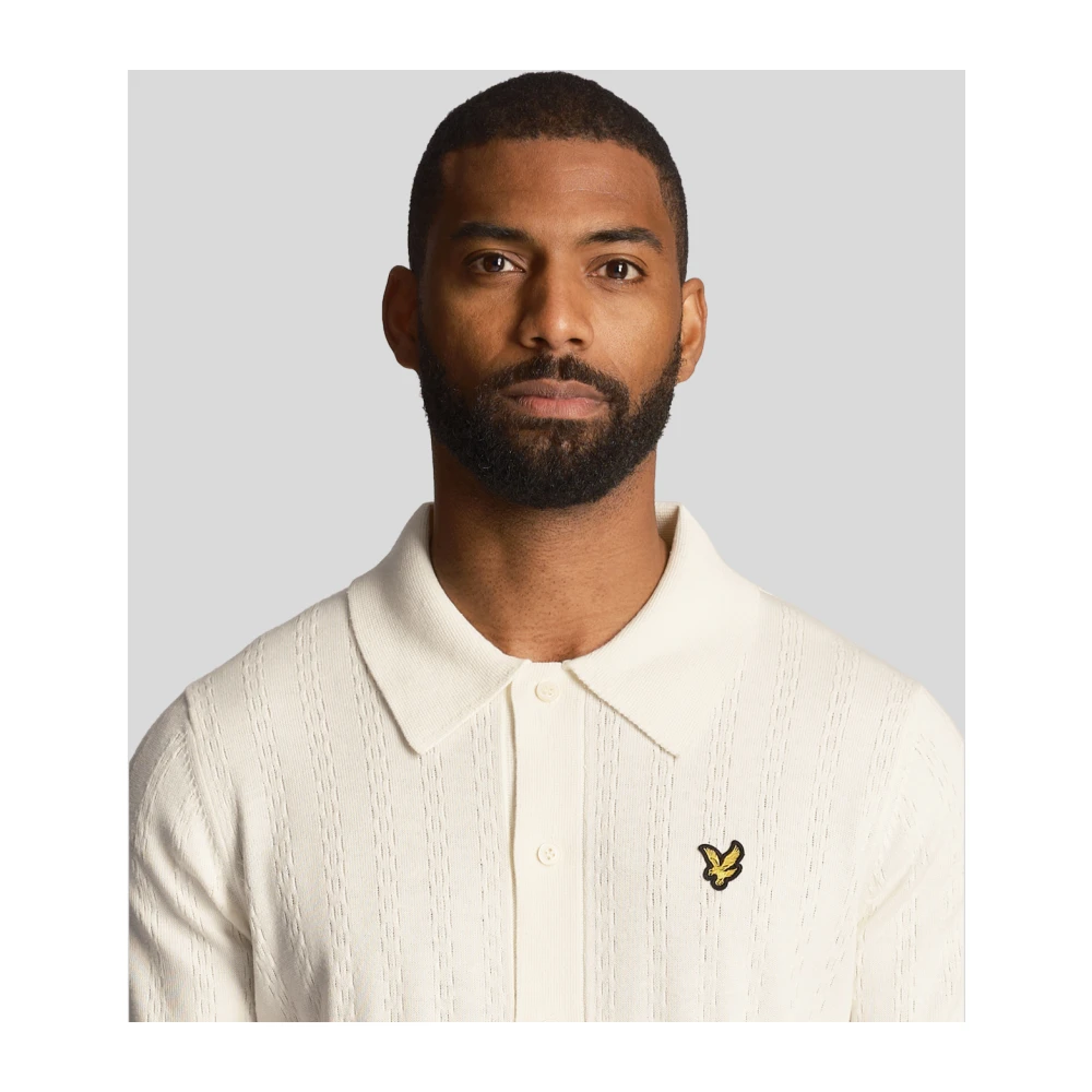 Lyle & Scott Gestreepte Polo Trui Beige Heren