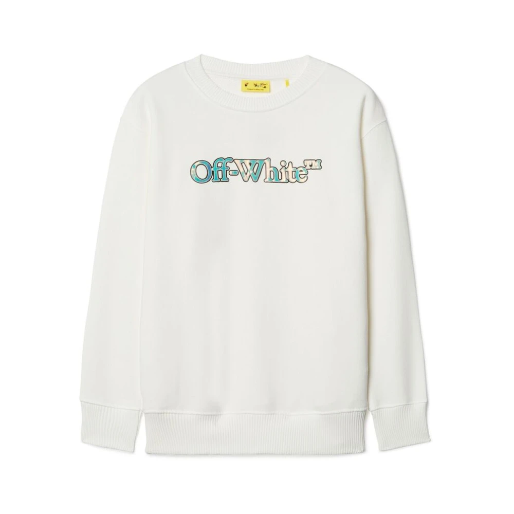 Off White Vit Logo Print Crew Neck Sweatshirt White, Flicka