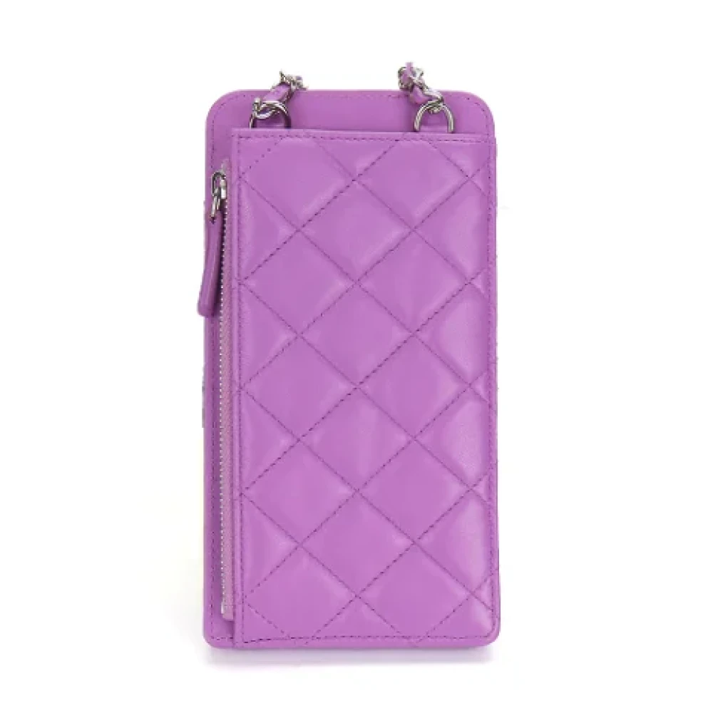 Chanel Vintage Pre-owned Leather crossbody-bags Purple Dames