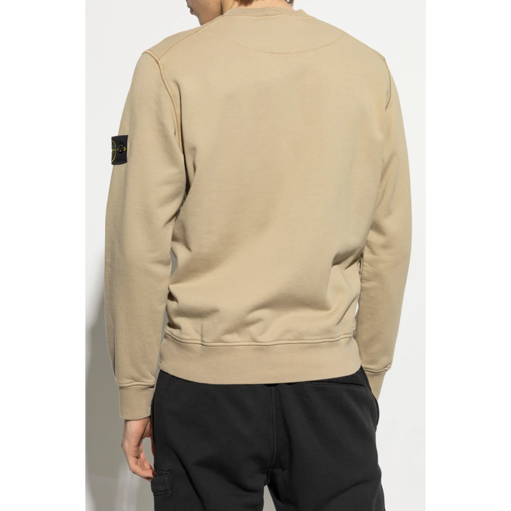 Stone Island Beige Sweatshirt met Afneembaar Logo Beige Heren