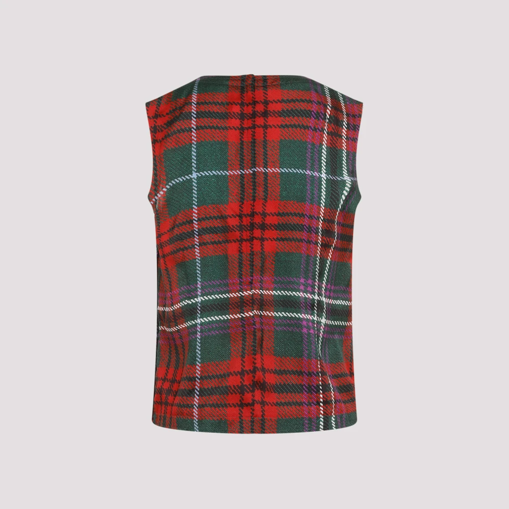Comme des Garçons Multicolor Tartan Geplooide Top Multicolor Dames